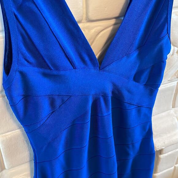 Herve Leger Blue Sleeveless Bandage Mini Dress Size Large New Retails $790 - Picture 8 of 9